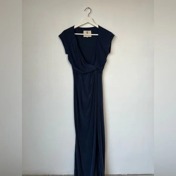 Navy Maxi Dress with slit - Picture 2 of 3